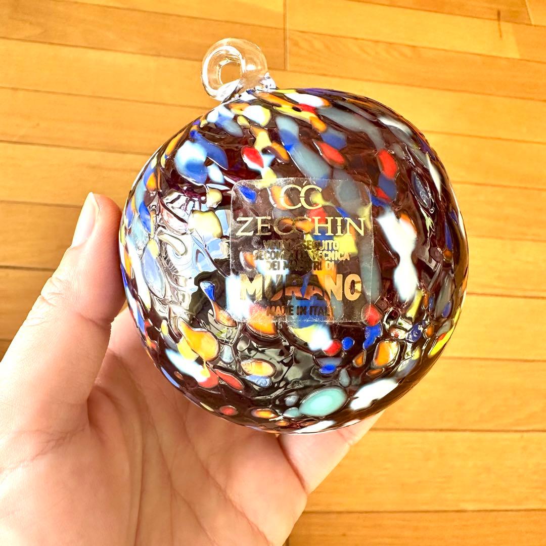 ムラノグラス　クリスマス オーナメント ボール　パープル