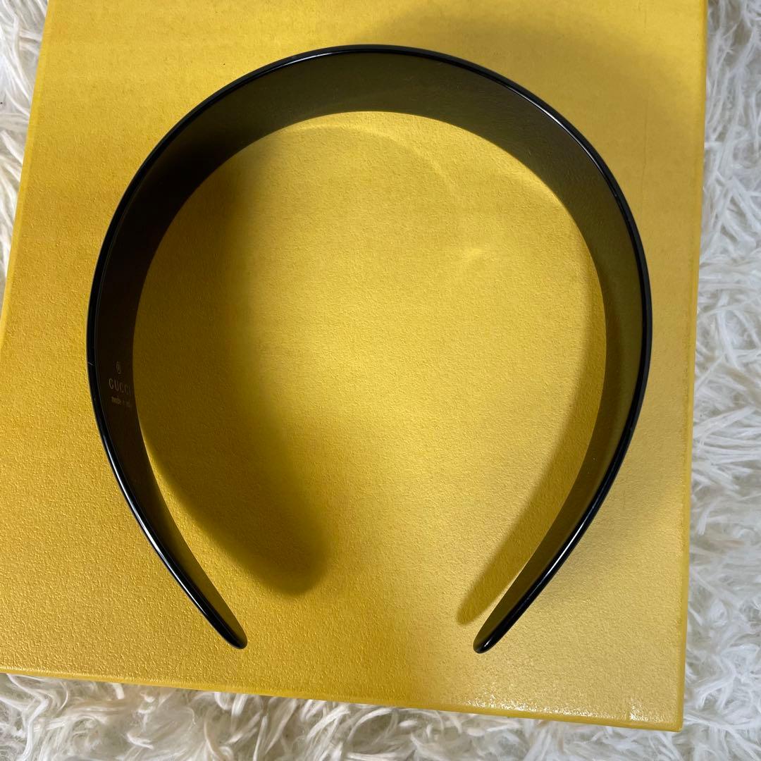 美品　GUCCI グッチ　カチューシャ　ビジュー　ブラック　黒　GG