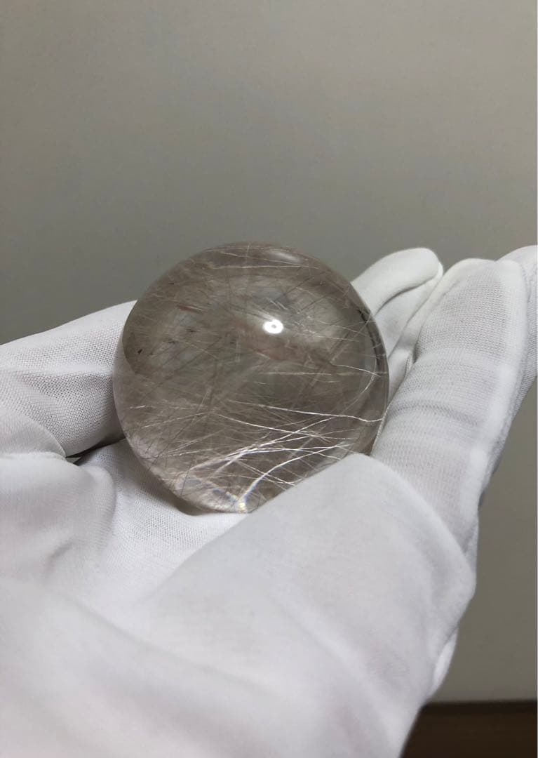 【希少レア】超大玉　50mm 155g ルチルクォーツ　丸玉　スフィア 水晶