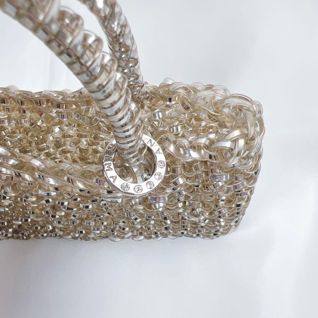 美品✨アンテプリマ スタンダードスクエア ミニ シルバーゴールド チェーン付