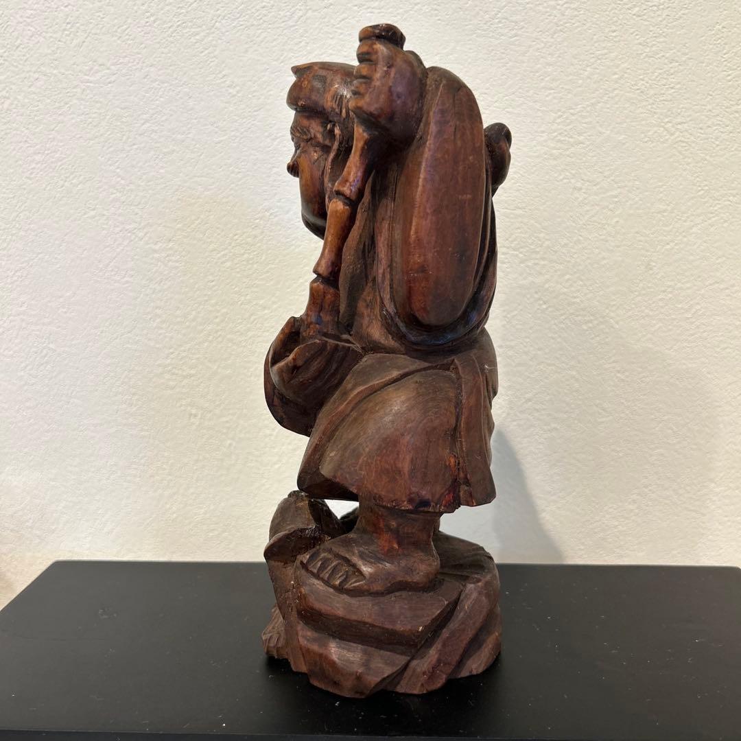 恵比寿様 木造 骨董品