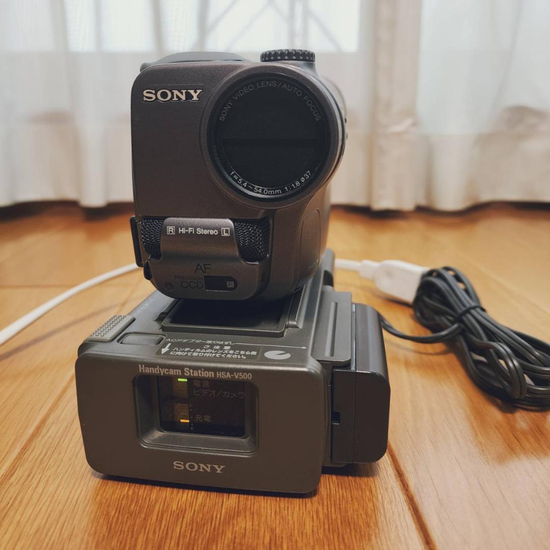 【動作確認済】高画質 SONY Hi8 8ミリ ビデオカメラ ステーションセット