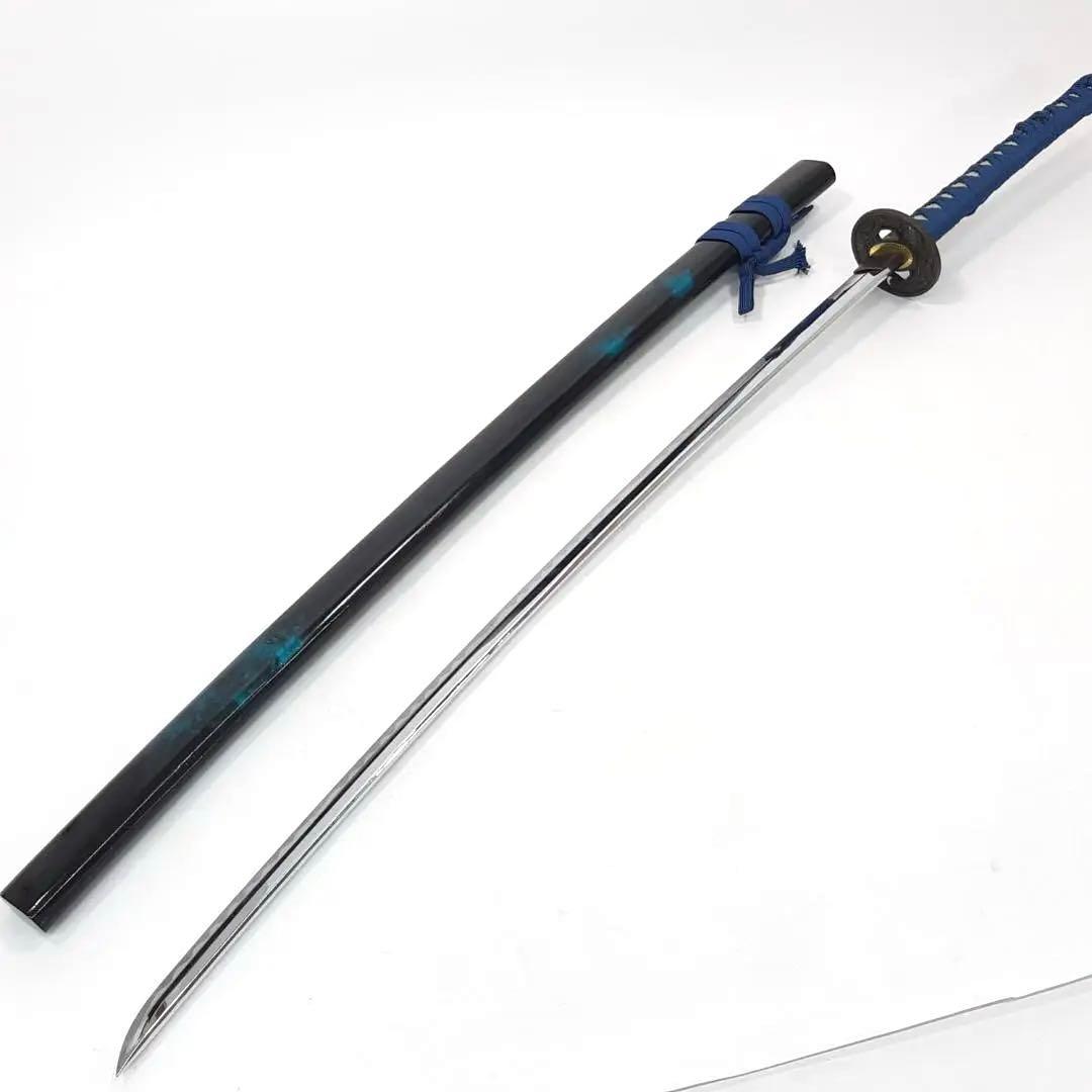 模造刀大刀 青柄 雲龍楕円鍔 青暈し黒呂鞘