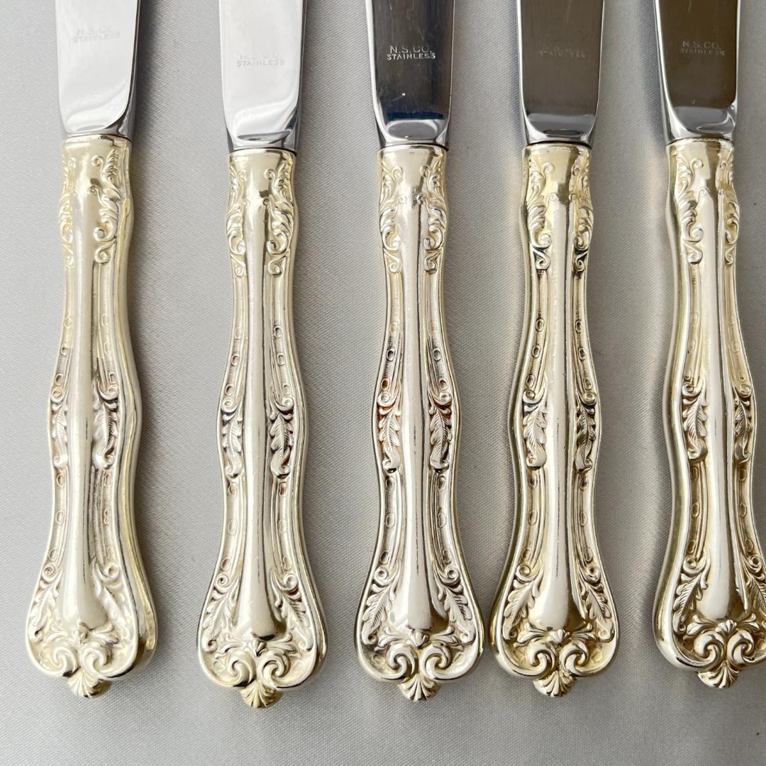 【National Silver】 クイーンエリザベス ディナーナイフ 6本