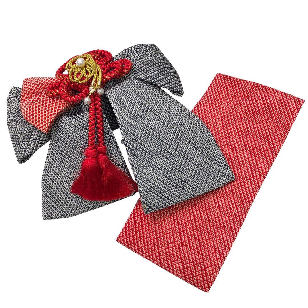 子供着物 子供帯 作り帯 七五三 3歳 総絞り パール 金糸 CO-8129