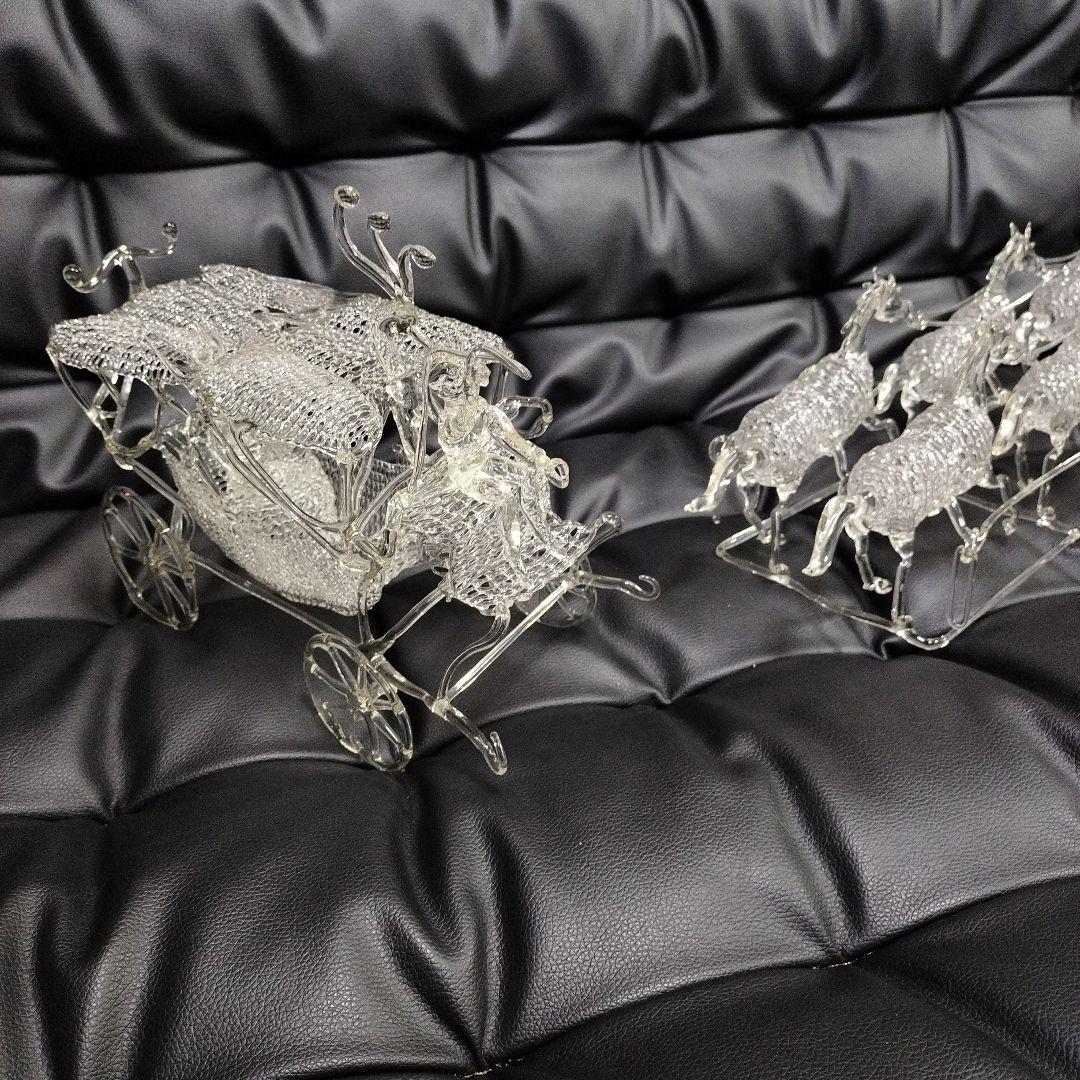 アンティーク 超絶技巧 ガラス細工 馬車 骨董 置物 オブジェ 洋風