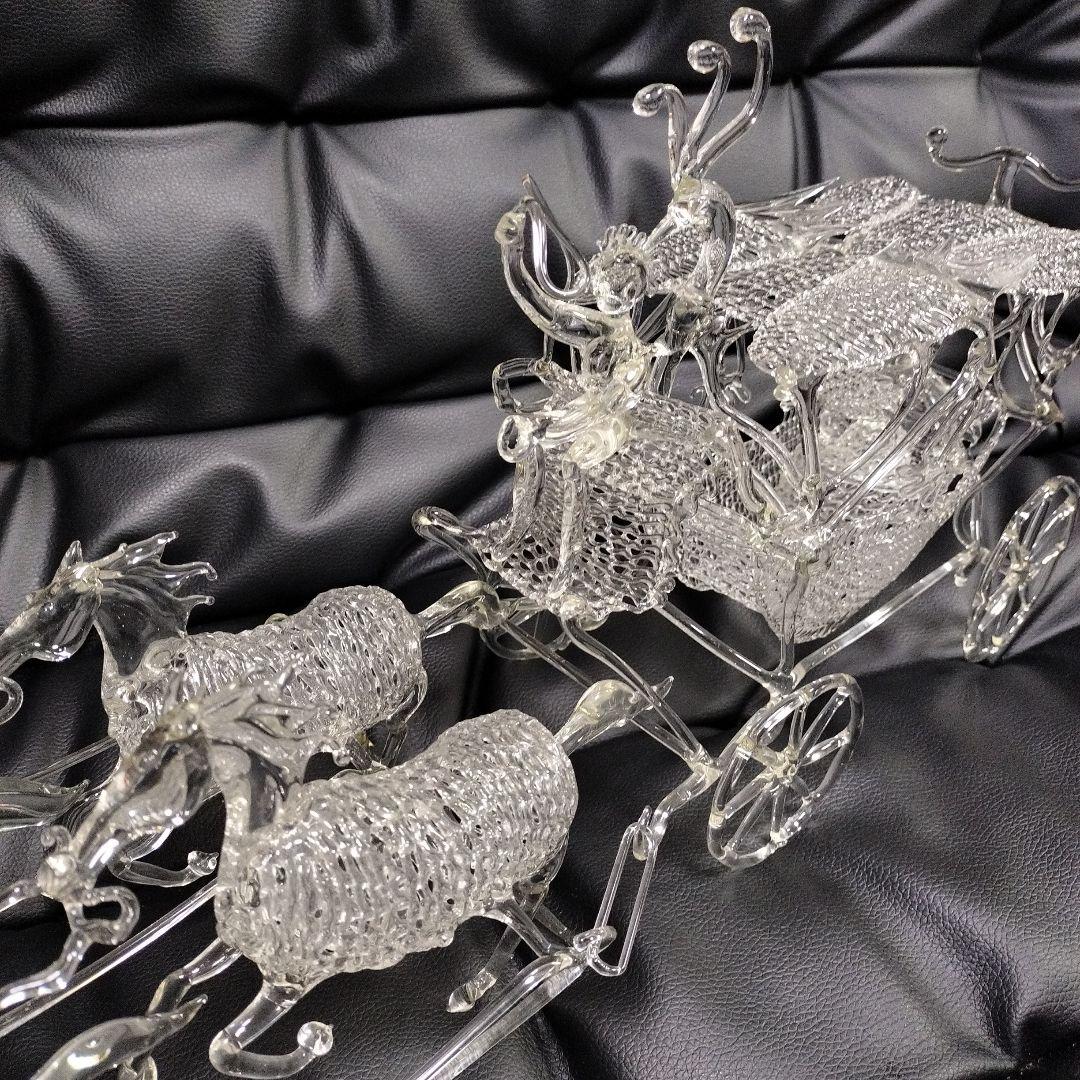 アンティーク 超絶技巧 ガラス細工 馬車 骨董 置物 オブジェ 洋風