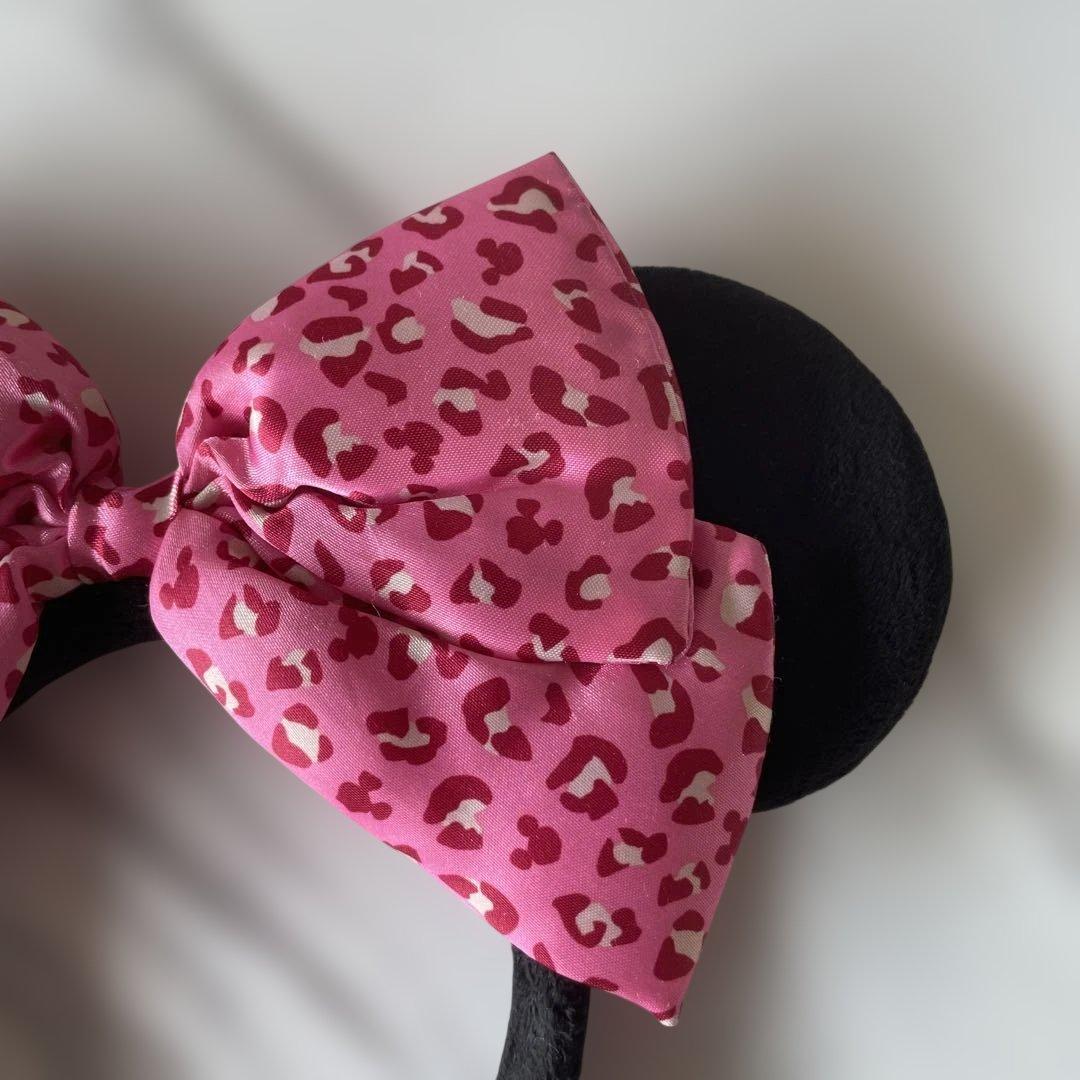 ディズニー ヒョウ柄 ピンクリボン カチューシャ 2個セット