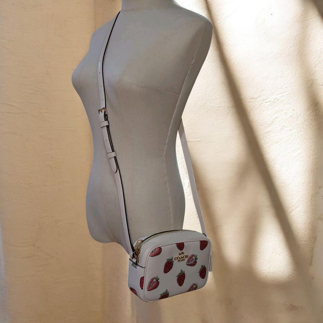 【極美品】COACH イチゴ柄 CBA80 ミニ ジェイミーショルダーバッグ