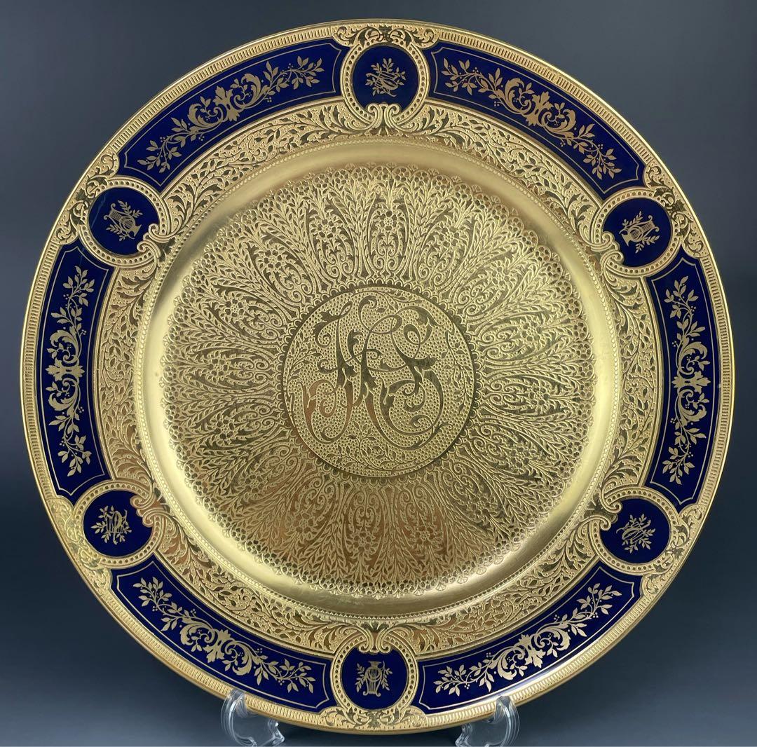 【美品・豪華】レノックス 金彩 モノグラム ２６．４㎝ 大皿 Lenox