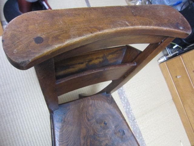 ☆レトロ ビンテージ☆チャーチチェア/教会椅子 木製 ポケット収納付　②