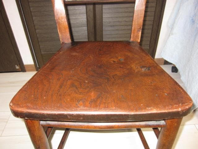 ☆レトロ ビンテージ☆チャーチチェア/教会椅子 木製 ポケット収納付　②