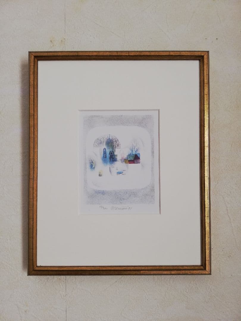 アート555　「ホワイト·ビレッジ」　チェコのリトグラフ(石版画)