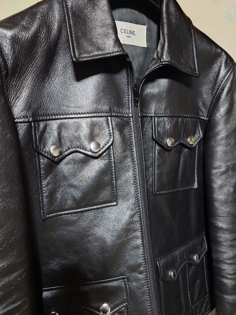 Celineセリーヌ24ss 4ポケットレザージャケット　４４
