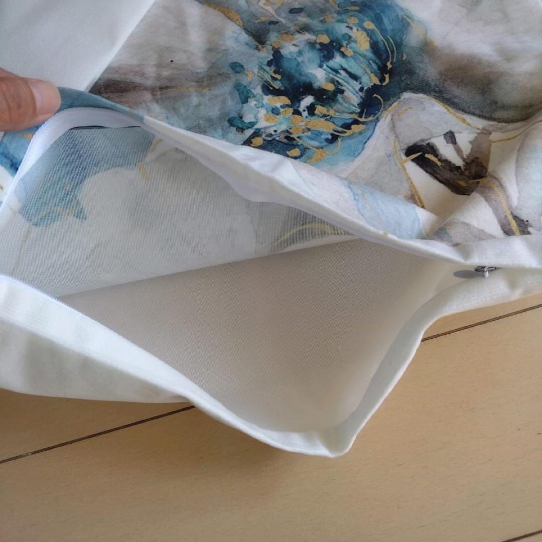 210系  ⭐️ 6枚セット ⭐︎ 白い 花柄 クッションカバー 水彩画風