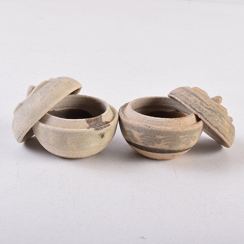 タイ古陶磁　スンコロク　宋胡録　合子　蓋物　箱付　M　R8933