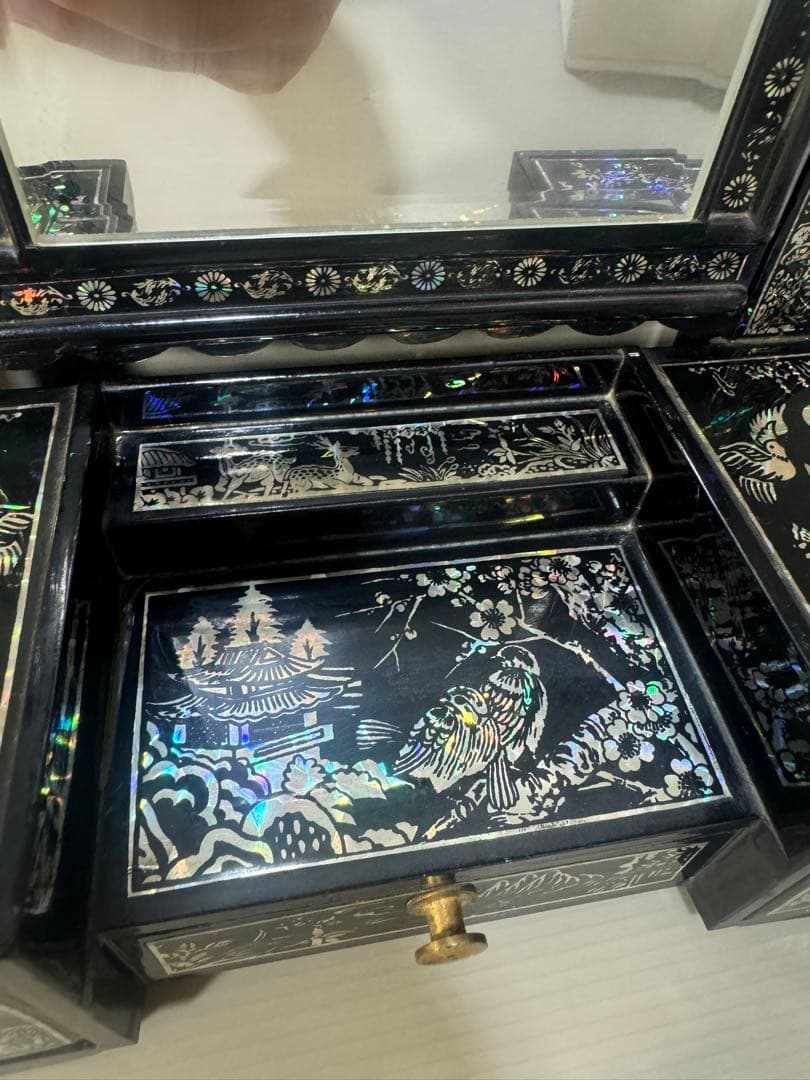 2608 螺鈿細工 鏡台 花鳥 ドレッサー