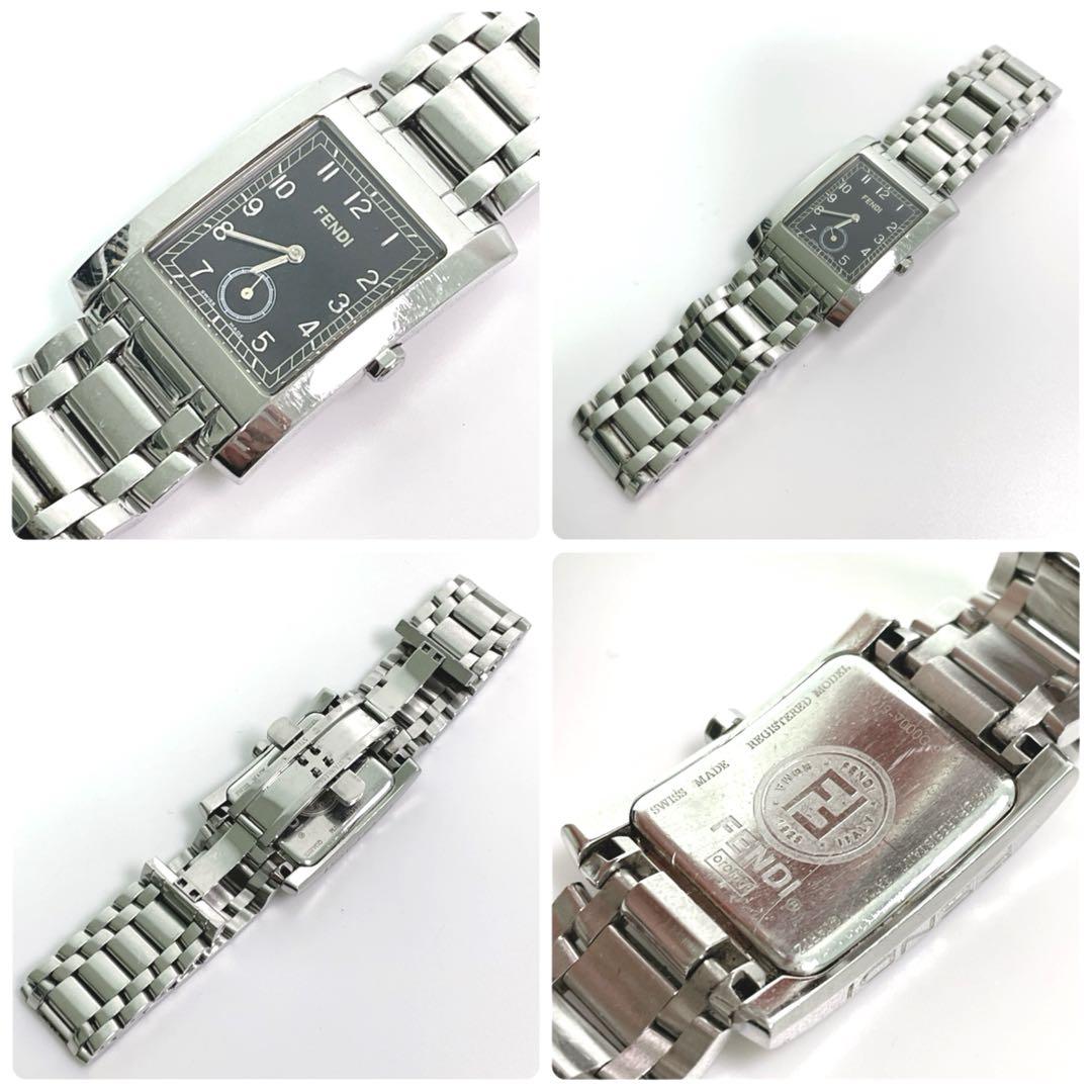 【美品】FENDI フェンディ 7000G ブラック 腕時計 新品電池 シルバー