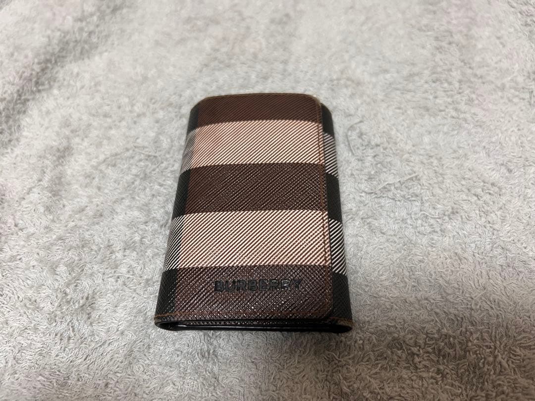 BURBERRY レザーキーケース ストライプ・チェック