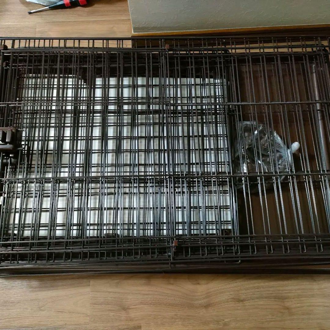 ブラウン金属製キャットケージ 2段構造