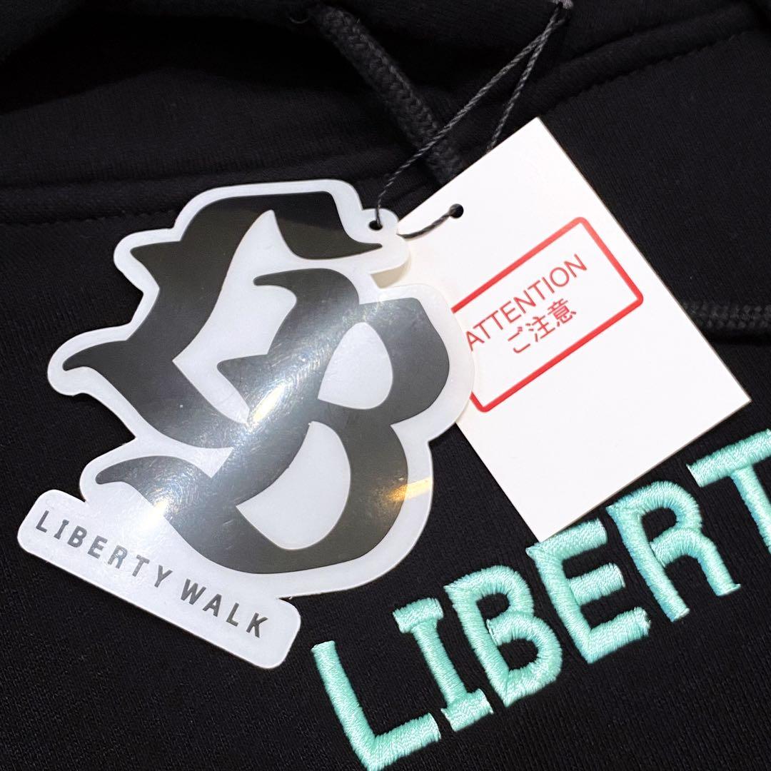 【新品・タグ付】LIBERTY WALK ビッグロゴ 刺繍 パーカー ブラック