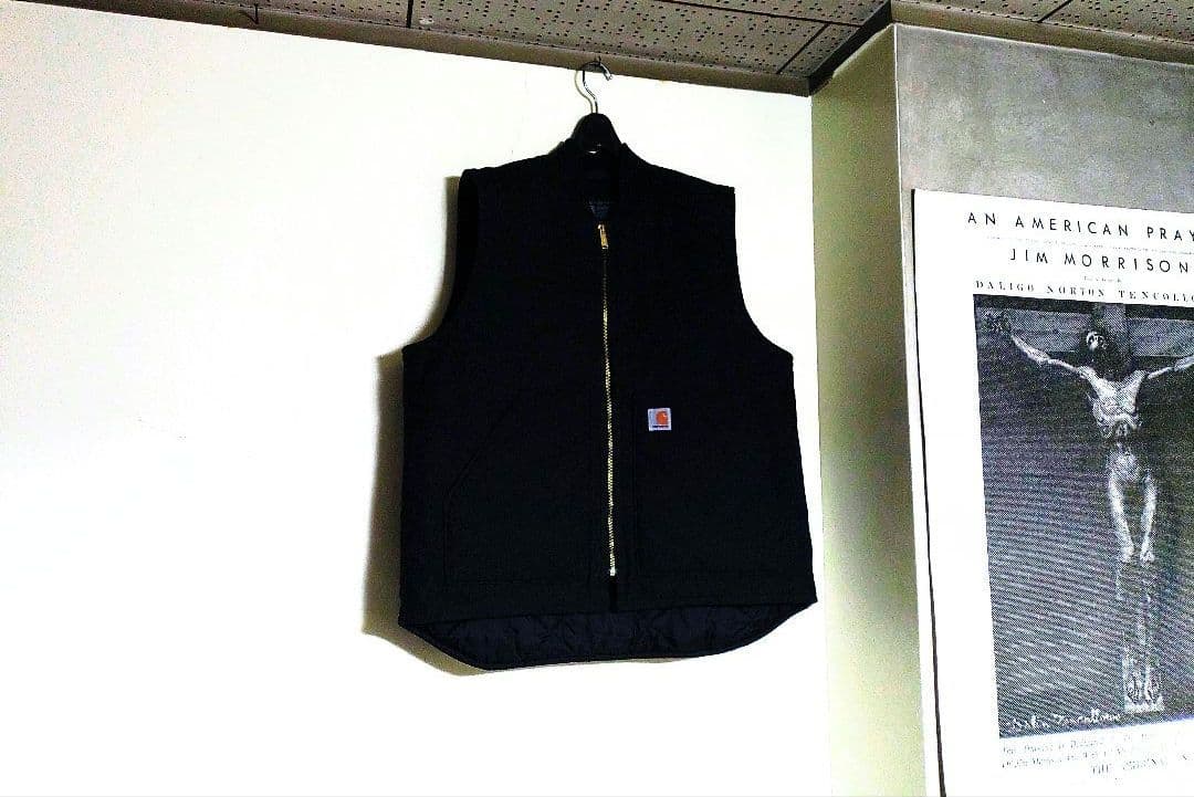 ⬛carhartt ダックベスト【黒】✨USED美品 Lsize