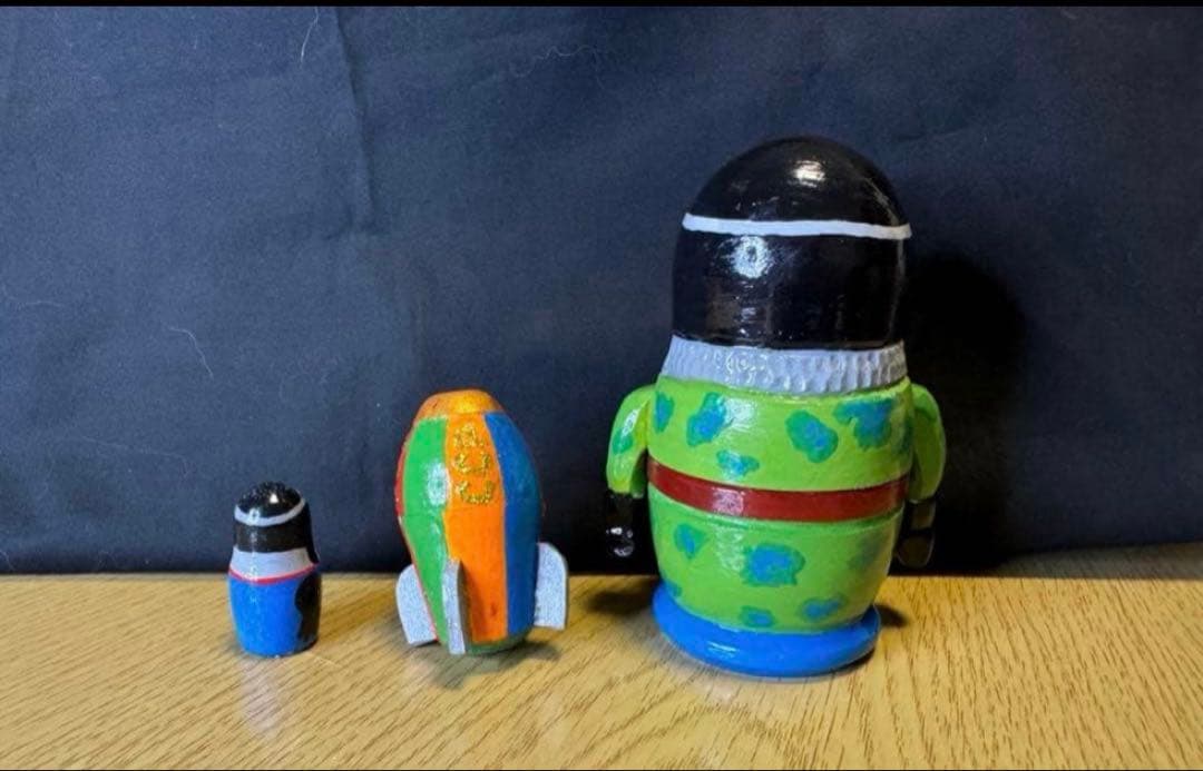 ロシア　アーティスト　宇宙マトリョーシカ　3組。長期保存