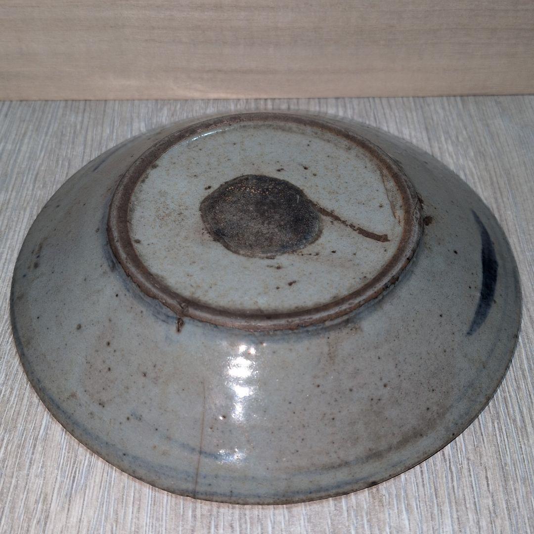 清花菊花紋小皿 中国 古美術 骨董