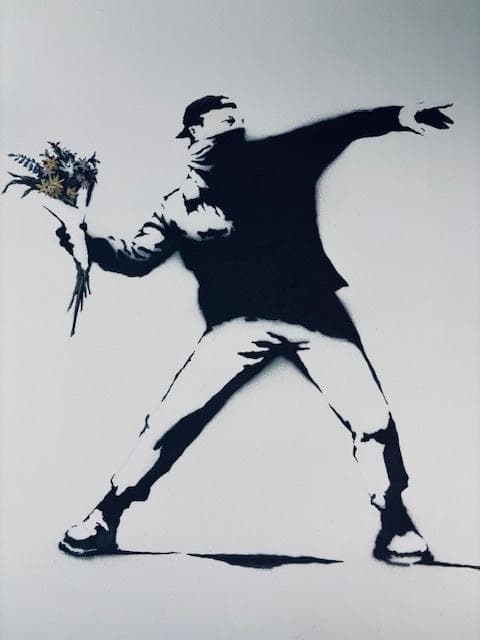 額装品/Flower Thrower/バンクシー/アート/インテリア/貴重