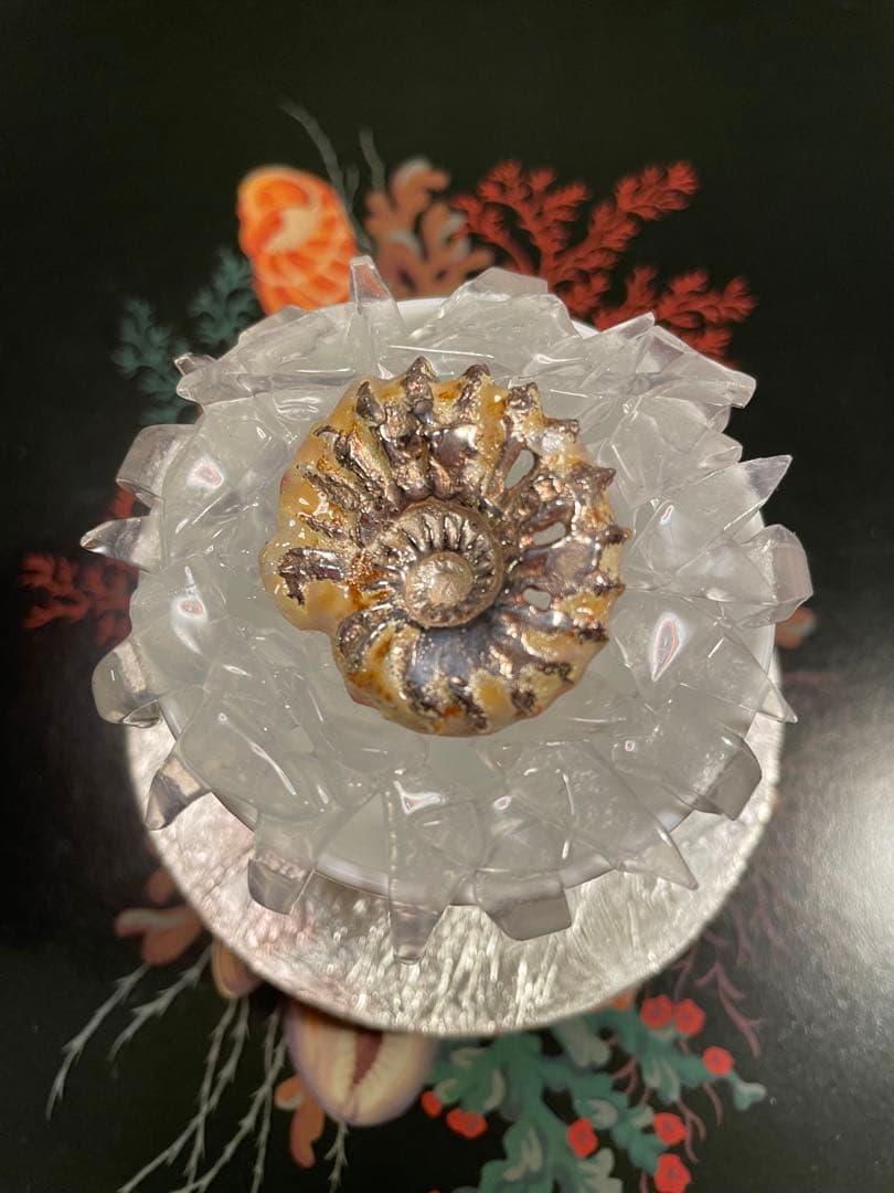 リモージュ ×アンモナイト　ヴィンテージ　アクセサリーケース　銀製品　工芸品