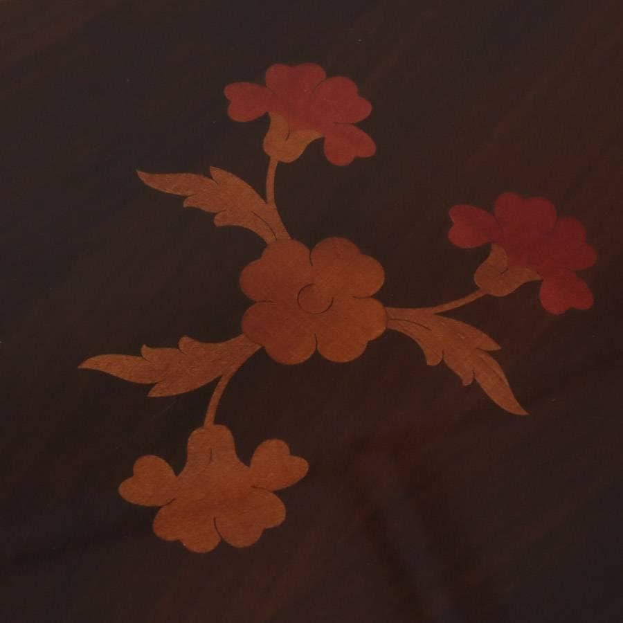 イタリア製クラシカル家具 サイドテーブル 木製 象嵌細工 高さ61cm