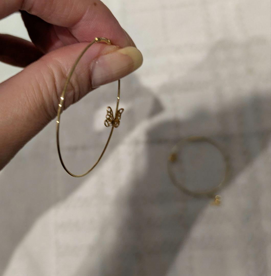 STAR JEWELRY スタージュエリー バタフライ 蝶 フープ ピアス