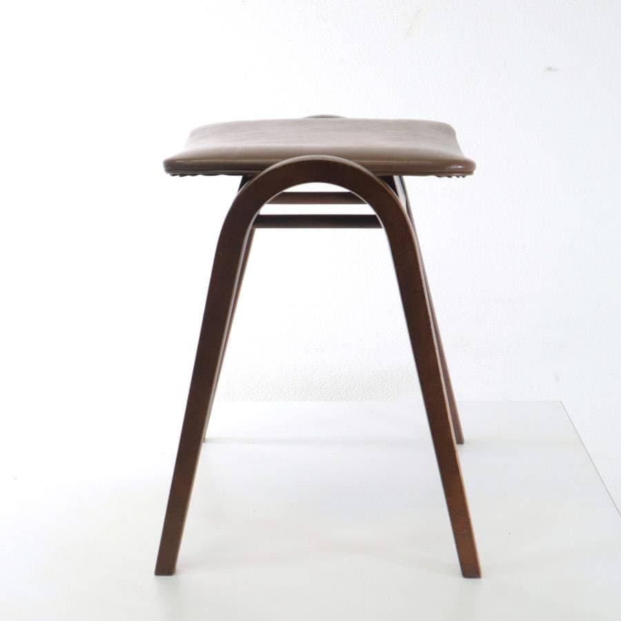 値下秋田木工 IDC大塚 No.202 剣持勇 スタッキングスツール 茶 PVC