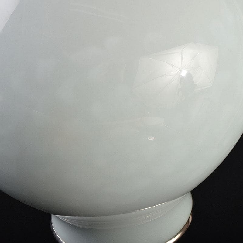 七宝焼　安藤七宝店造　青玉釉　唐草文　花瓶　共箱　D　R9181H