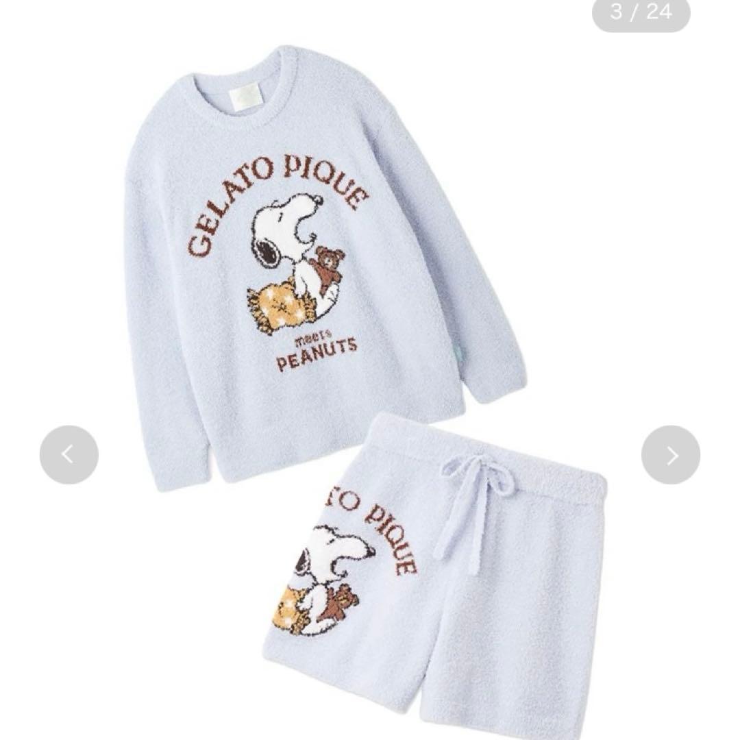 ジェラートピケ PEANUTSジャガードプルオーバーショートパンツ　スヌーピー
