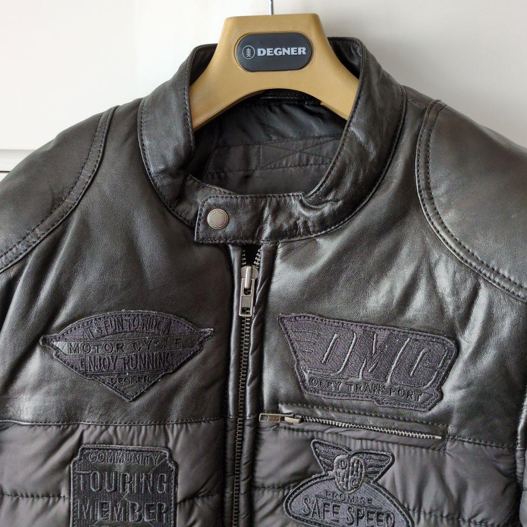 DEGNER ブラック シングルライダースジャケット
