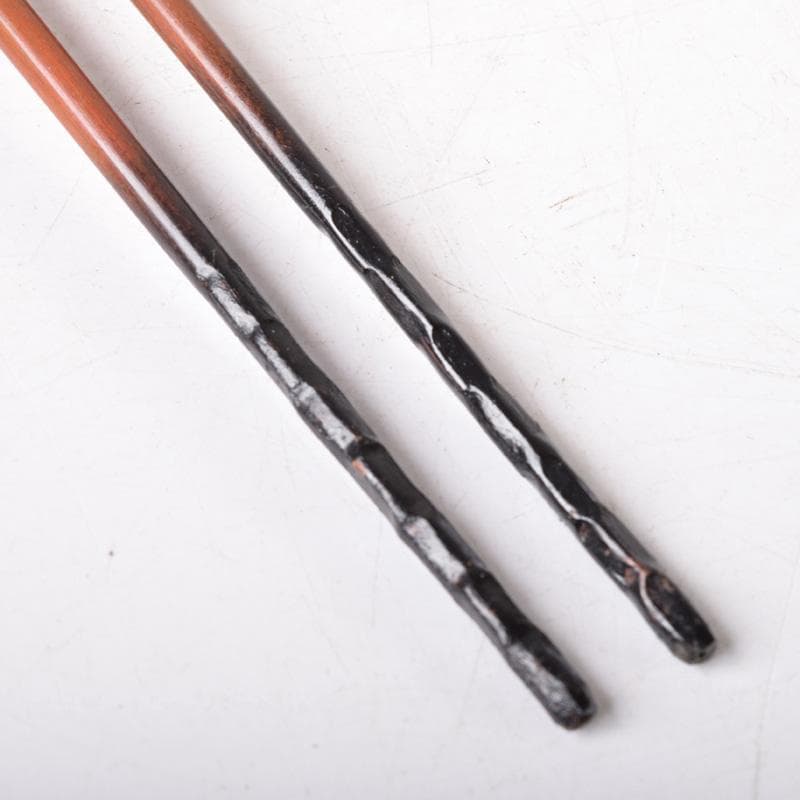 茶道具　岩田屋特製　鉄山造　黄銅　薫梅頭　飾火箸　共箱　C　7519