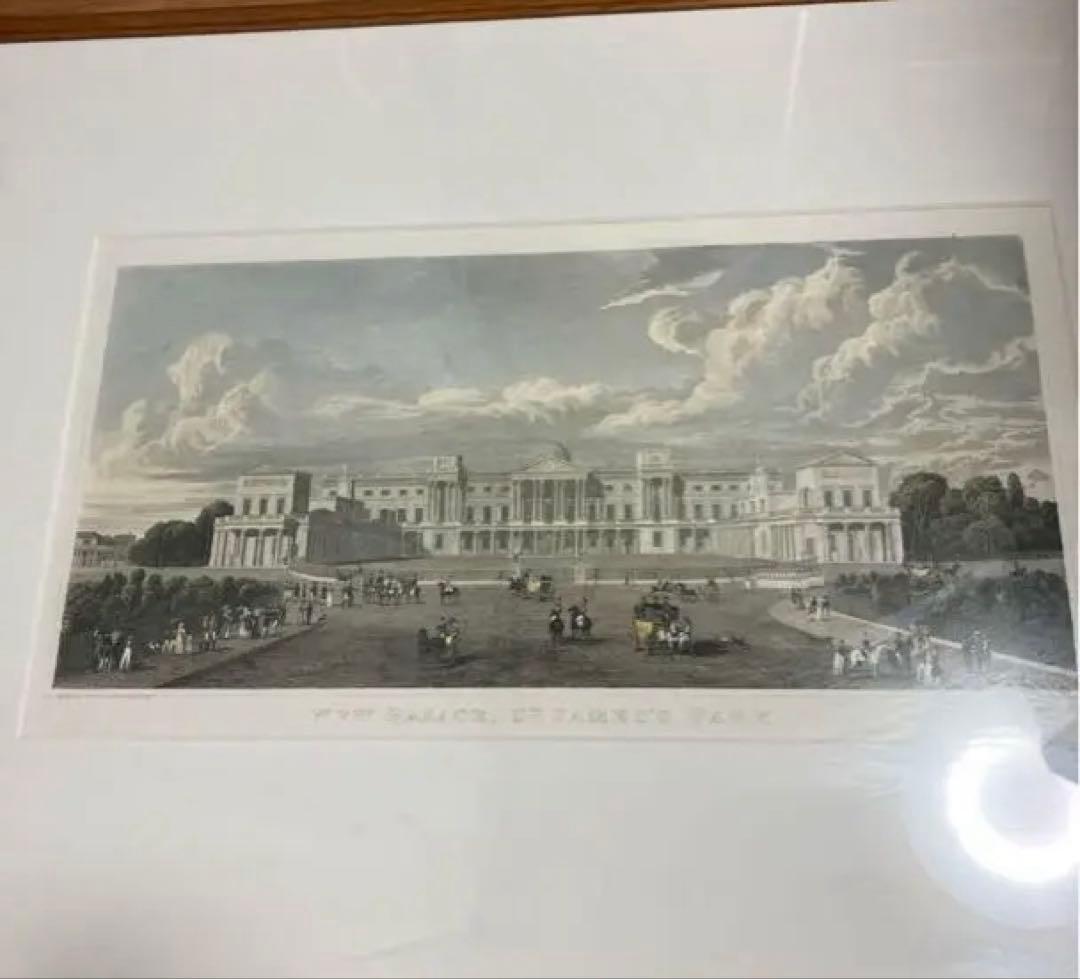 アンティーク版画 リトグラフNEW PALACE ST JAMES PARK