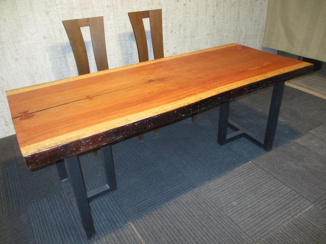 # 1308■　ブビンガ　テーブル　ダイニング　座卓　一枚板　天板