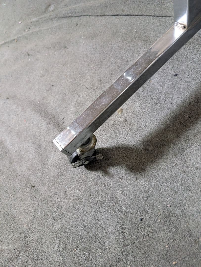 【大阪府直接引き取り】折りたたみワゴン 組立工具不要 クローム W1200