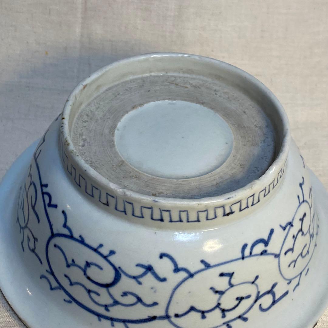 伊万里　古伊万里　鉢　染付　花の図　唐草