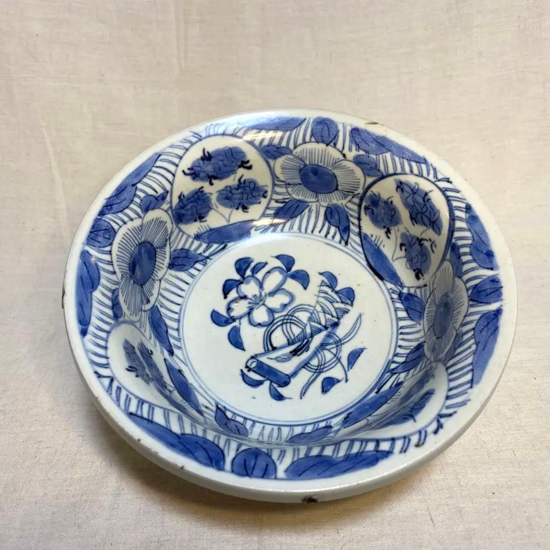 伊万里　古伊万里　鉢　染付　花の図　唐草