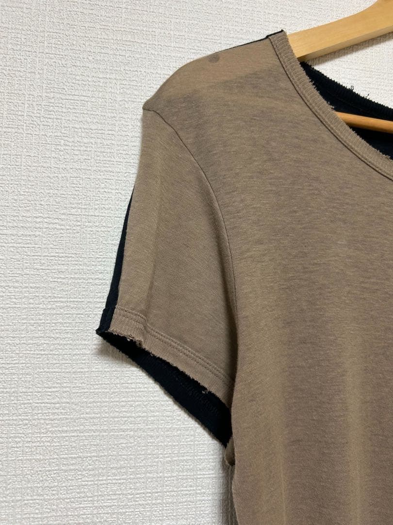 Ann Demeulemeester バイカラー 変形 アシンメトリー Tシャツ