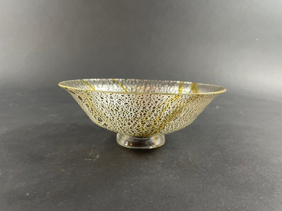 20 最終値下げ　義山 涼風 水崎長寿 ガラス 茶碗 平茶碗 共箱