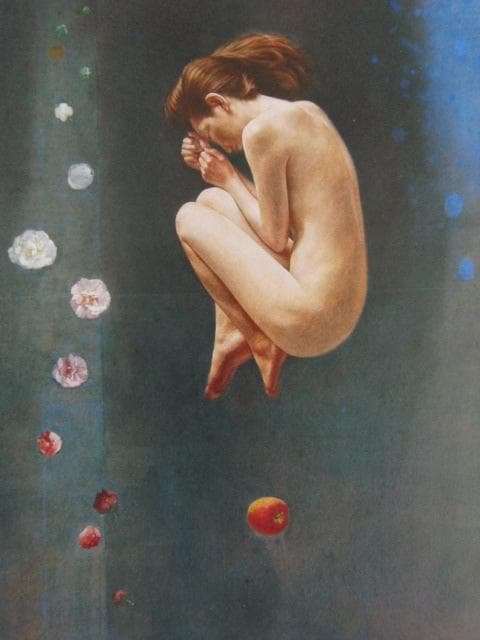 金子ひろし、胎、希少な画集より、新品高級額・額装付、状態良好