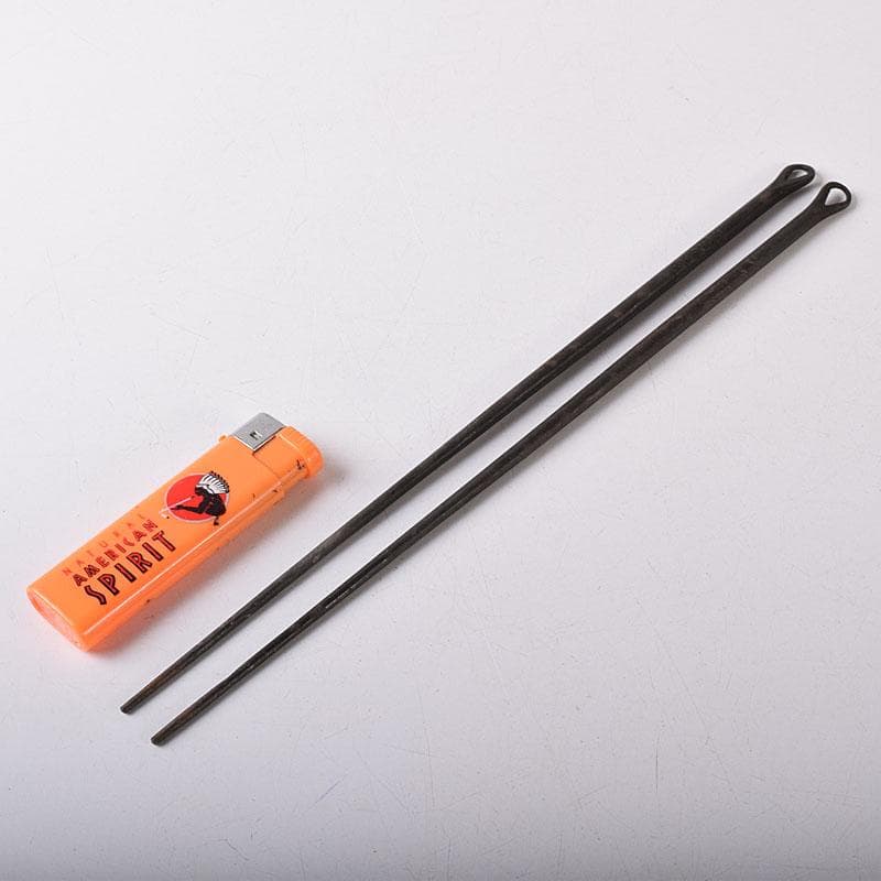 煎茶道具　明珍宗之作　鉄製　火箸　共箱　V　7808