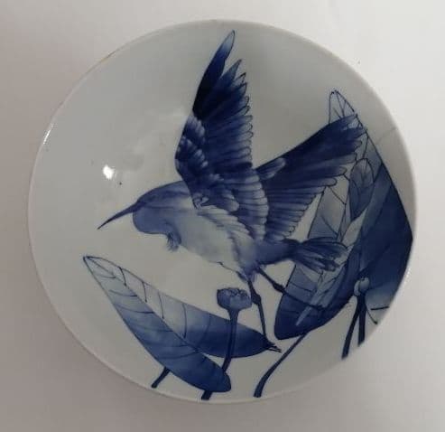 鳥の絵　焼物　どんぶり