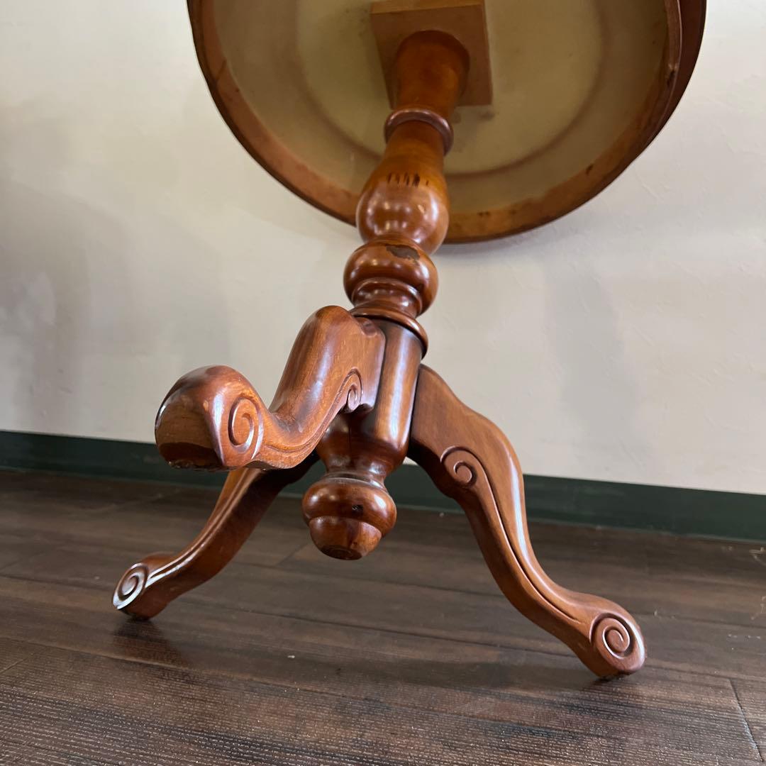 k987r115 イタリア製 象嵌細工のサイドテーブル コーヒーテーブル 円形