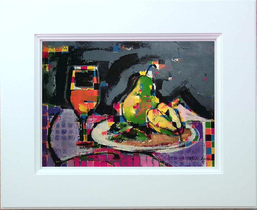 油絵 絵 絵画 インテリア 額付(白) uF6-062204 静物 ワイン