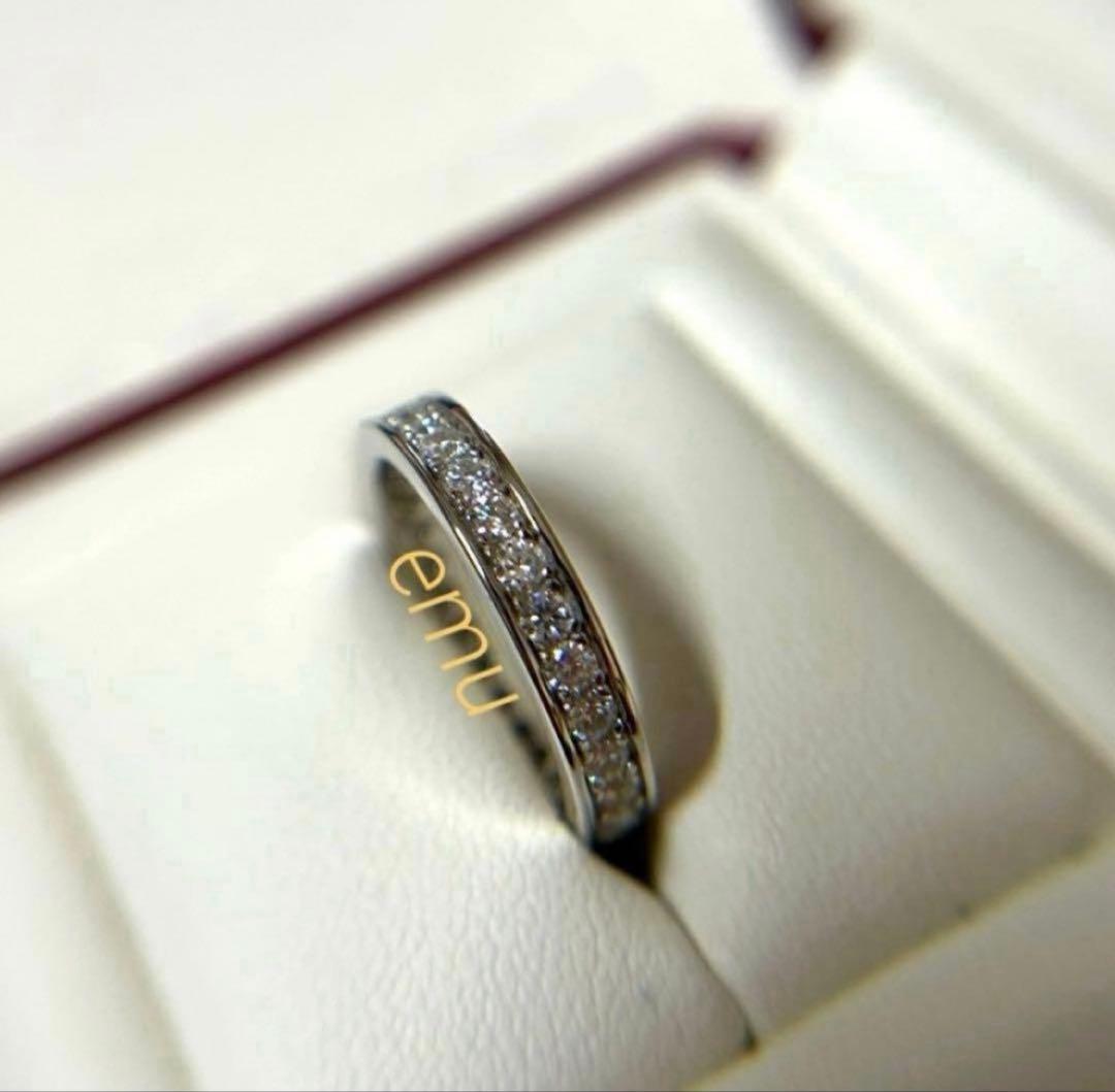 最高級モアサナイト / フルエタニティリング / レール留め